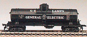 35' Tank Car -- General Electric/G-E Lamps (black, white)
