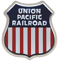 Embossed Die-Cut Metal Sign -- Union Pacific