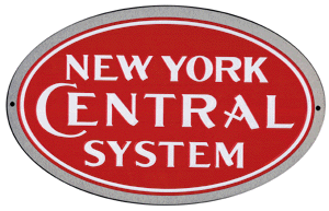 Embossed Die-Cut Metal Sign -- New York Central