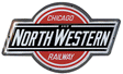 Embossed Die-Cut Metal Sign -- Chicago & North Western