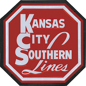 Embossed Die-Cut Metal Sign -- Kansas City Southern