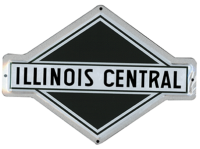 Embossed Die-Cut Metal Sign -- Illinois Central