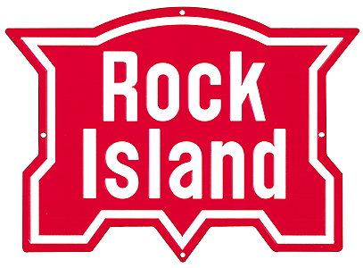 Embossed Die-Cut Metal Sign -- Rock Island