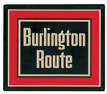 Embossed Die-Cut Metal Sign -- Chicago, Burlington & Quincy