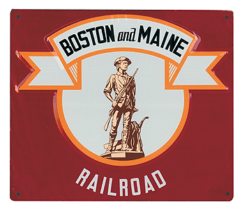 Embossed Die-Cut Metal Sign -- Boston & Maine