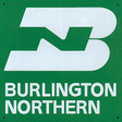 Embossed Die-Cut Metal Sign -- Burlington Northern