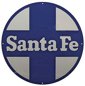 Embossed Die-Cut Metal Sign -- Santa Fe "Circle & Cross"