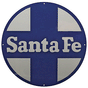 Embossed Die-Cut Metal Sign -- Santa Fe "Circle & Cross"