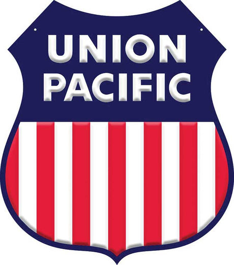 Embossed Die-Cut Metal Sign -- Union Pacific (no Railroad)