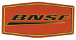 Embossed Die-Cut Metal Sign -- Burlington Northern & Santa Fe (Swoosh Logo)