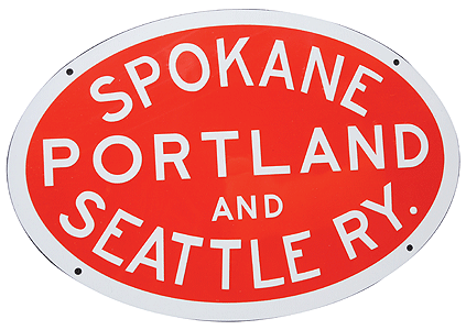 Embossed Die-Cut Metal Sign -- Spokane, Portland & Seattle