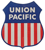 16 x 18" Heavy Gauge Aluminum Sign -- Union Pacific Shield Logo (red, white, blue)