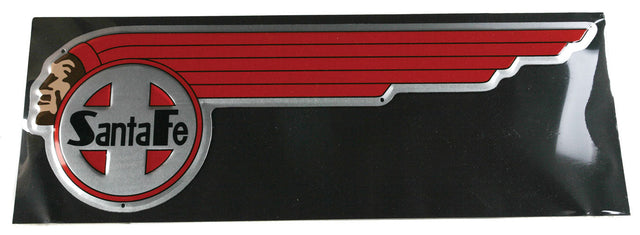 Embossed Die-Cut Metal Sign -- Santa Fe (Indian Head)
