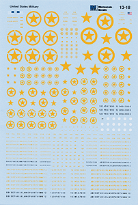 Military Vehicle Decals -- United States Armor Codes & Insignia - 1/72nd & 1/76th Scales Yellow