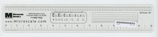 Microscale - Clear (See-Through) HO Scale Ruler
