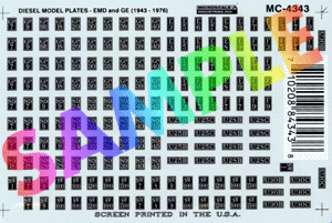 Diesel Loco Data Sheets -- EMD & GE Diesel Model Plates (Black & Silver, 1939+)