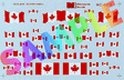 Canadian Flags -- Mini-Cal Red & White w/Maple Leaf (1965+)