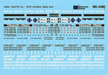 Trailer-Train - TTX -- Mini-Cal NTTX Container Spine Cars (Santa Fe)