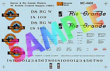 Denver & Rio Grande Western - DRGW -- Mini-Cal Airslide Covered Hoppers (1960+)
