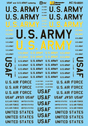 Railroad Decal Set -- United States Air Force & Army Lettering