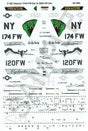 Military Decal Set -- U.S. F-16C Falcons: 120th FW & 174th FW
