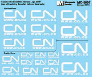 Canadian National - CN -- Mini-Cal Web Address Logo (Various Sizes) 2007+