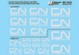 Canadian National - CN -- Mini-Cal Locos & Freight Cars (Noodle Logo w/Website Address - Various Sizes)