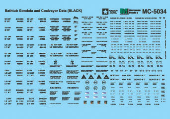 Railroad Decal Set -- Bathtub Gondola & Coalveyor Data (black)