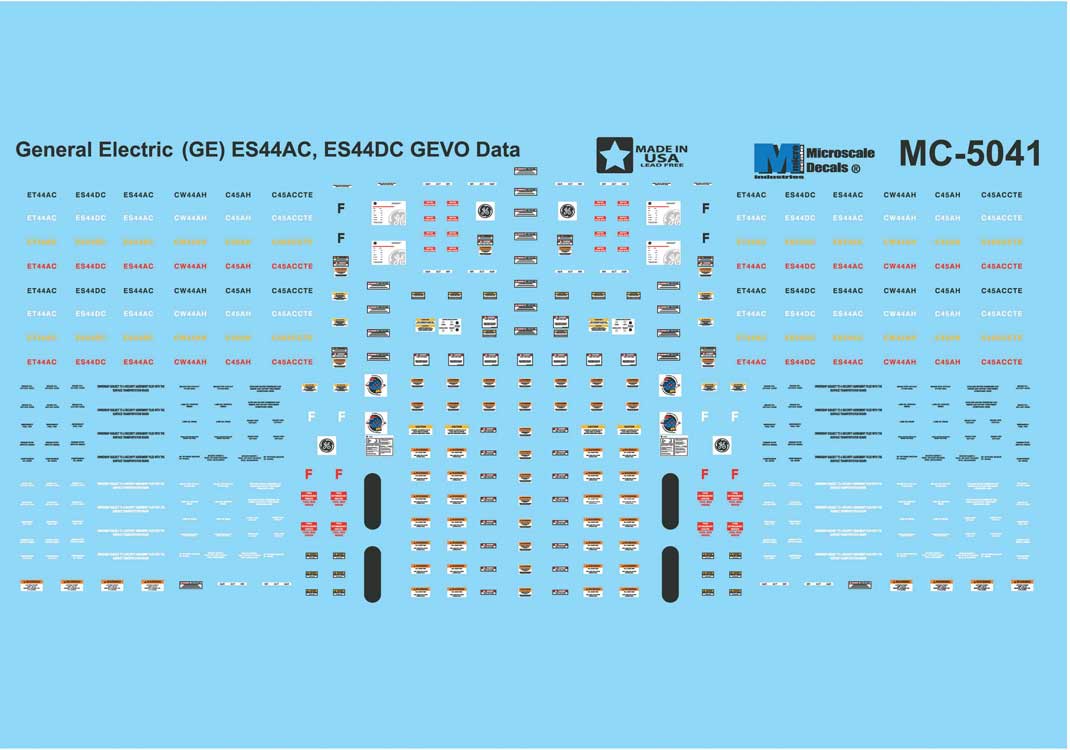 Railroad Decal Set -- GE ES44AC GEVO Data