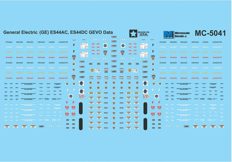Railroad Decal Set -- GE ES44AC GEVO Data