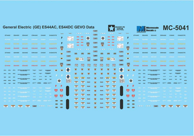 Railroad Decal Set -- GE ES44AC GEVO Data