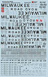 Railroad Decal Set -- Milwaukee Road 4000 Cubic Foot & Smaller Covered Hoppers