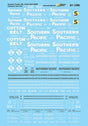 Railroad Decal Set -- Southern Pacific, Cotton Belt Company-Owned Tank Cars