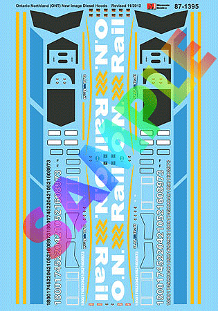 Railroad Decal Set -- Ontario Northland Diesels Revised Image 2011+
