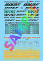 Railroad Decal Set -- BNSF Railway Diesel Locomotive Remotes, Slugs, Switchers & Gensets