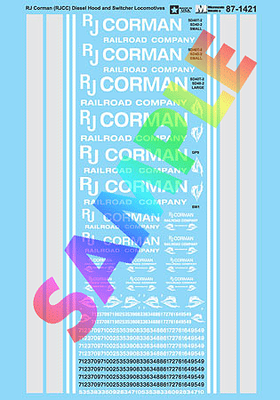 Railroad Decal Set -- RJ Corman (RJCC) Diesel Hood & Switchers