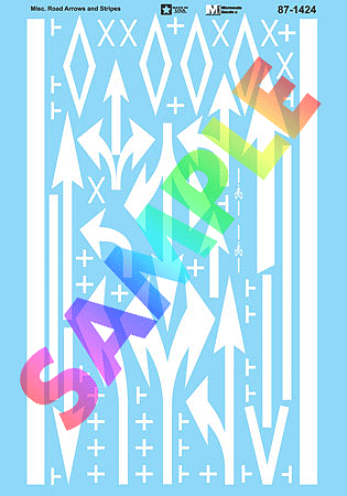 Street Decal Set -- Misc. Road Arrows & Stripes