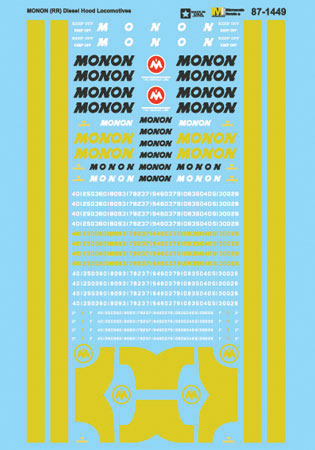 Railroad Decal Set -- Monon Hood Diesels-2