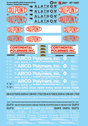 Railroad Decal Set -- Du Pont DUPX & ARCO Polymers KCIX Plastics CenterFlow Hoppers