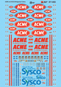 Vehicle Decal Set -- ACME & Sysco Refrigerated Trailers