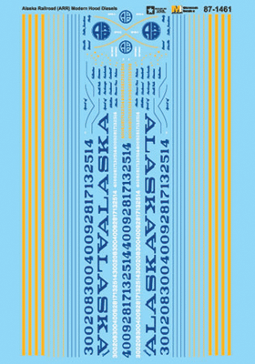Railroad Decal Set -- Alaska Railroad ARR Modern Hood Diesels