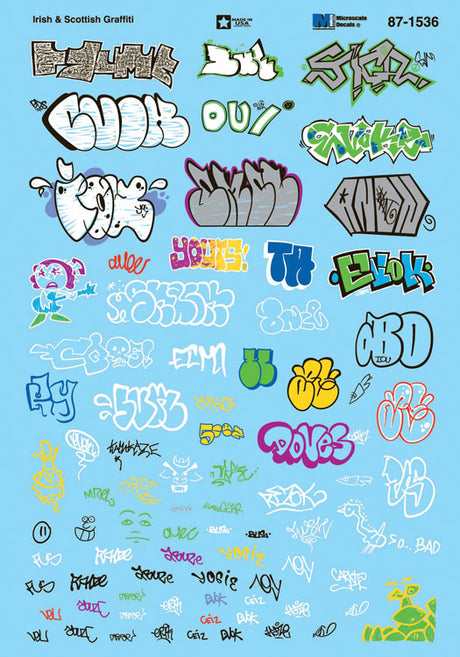 Graffiti Decal Set -- Irish and Scottish Graffiti