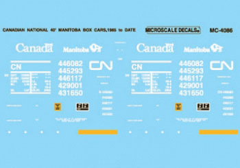 Railroad Decal Set - CN -- 40' Boxcars 1985+