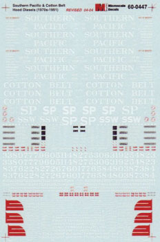 Southern Pacific - SP; St. Louis-Southwestern "Cotton Belt" - SSW -- Hood Unit Diesels (Red Wing Scheme) 1984-1991