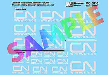 Railroad Decal Set -- Canadian National Web Address Logo (gray)