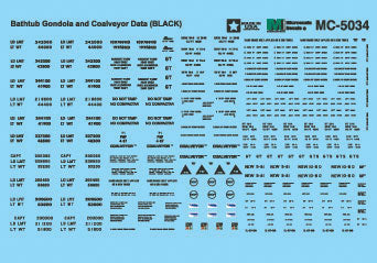 Railroad Decal Set -- Bathtub Gondola & Coalveyor Data (black)