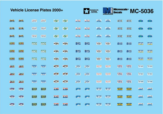 Vehicle Decal Set -- Vehicle License Plates 2000 and Later