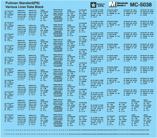 Railroad Decal Set -- Pullman Standard Hopper Car Data (black)