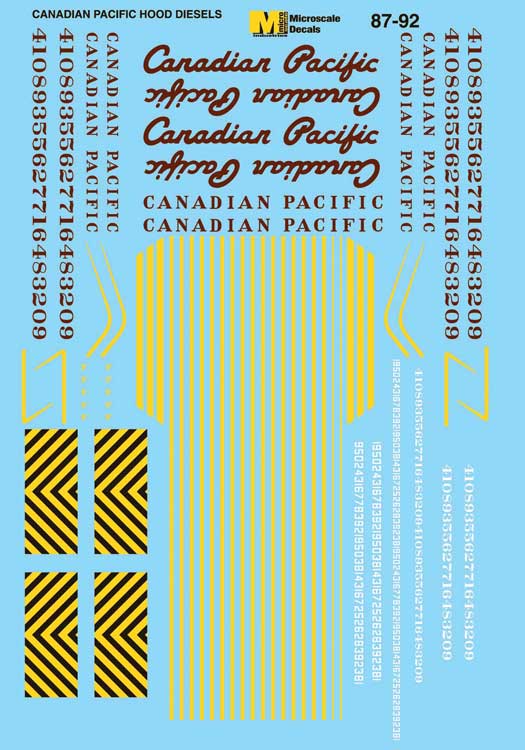 Railroad Decal Set - Canadian Pacific -- Hood Unit Diesels 1950-60