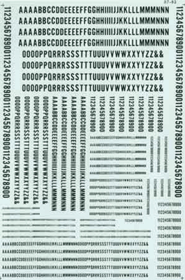 Alphabet Decals -- Condensed Gothic (black)